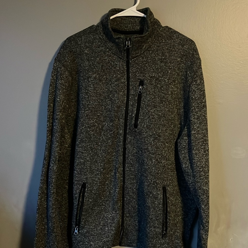Full Zip Sweater, Gray, Size 2XL. Worn once.